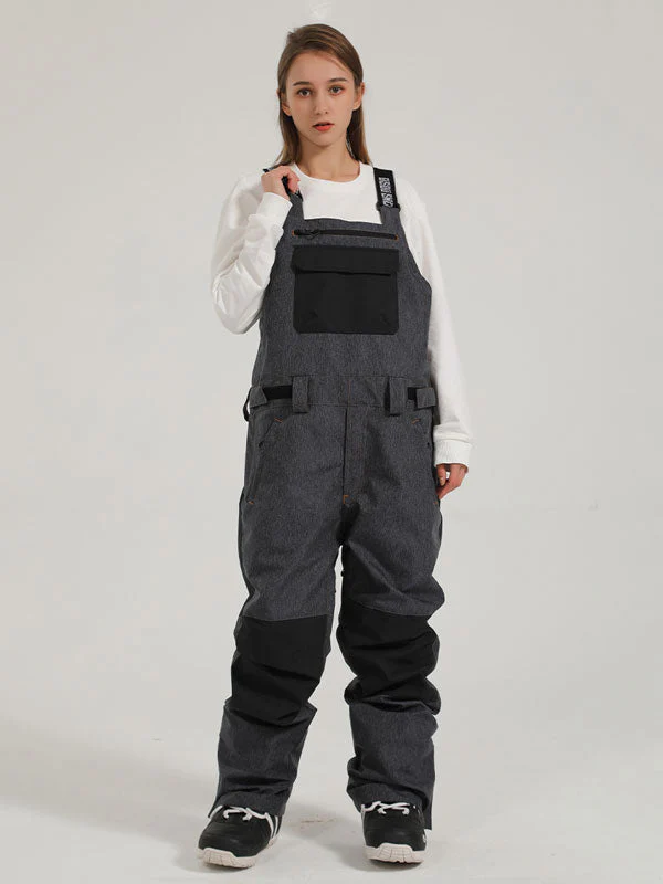 Women's Gsou Snow Mountain Discover Colorblock Snow Bibs Pants - Image 8