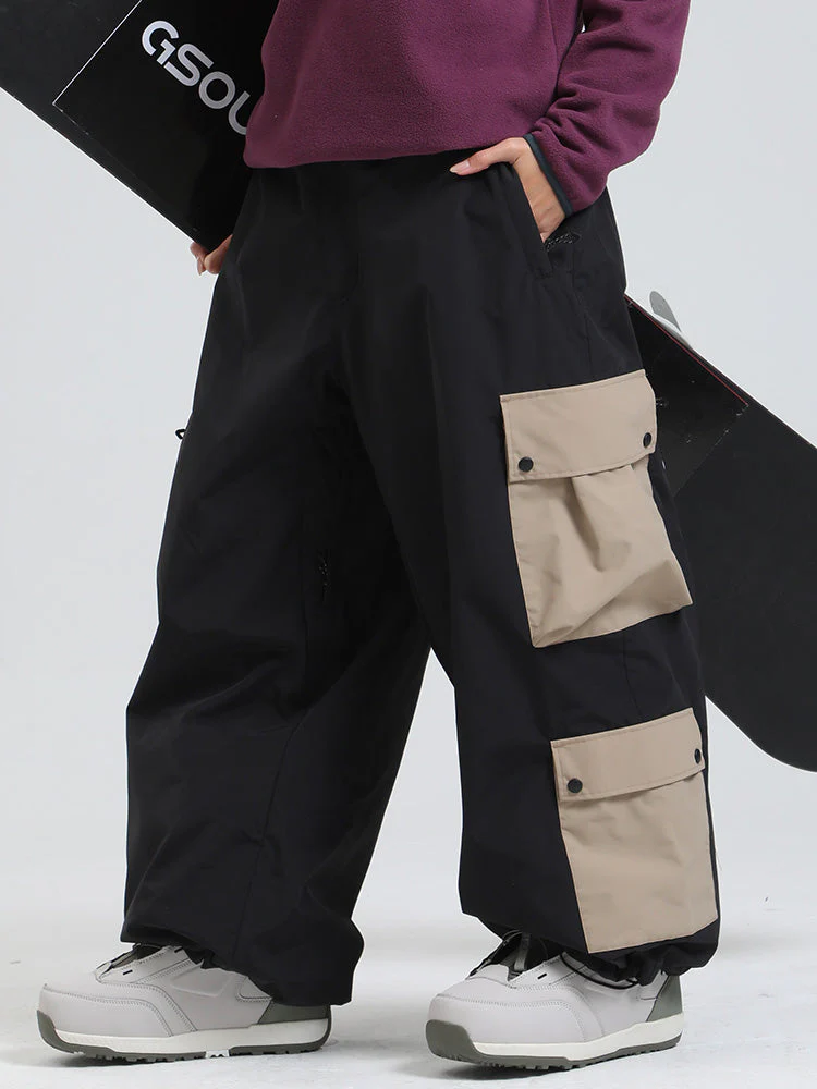 Women's Gsou Snow Powder Chaser Oversized Baggy Snowboard Pants - Image 4