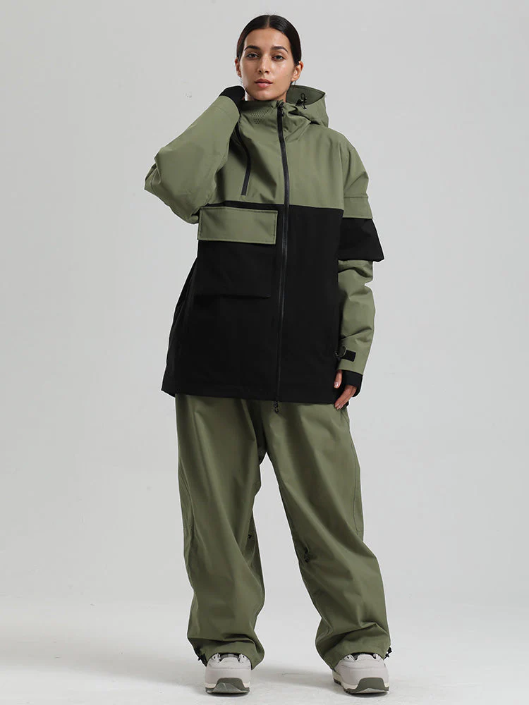 Women's Gsou Snow Terrain Flow FlexZip Hybrid Cargo Snowboard Suits - Image 11