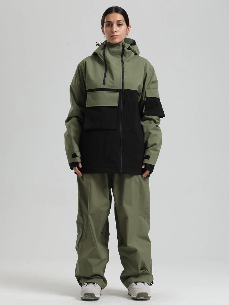 Women's Gsou Snow Terrain Flow FlexZip Hybrid Cargo Snowboard Suits - Image 14