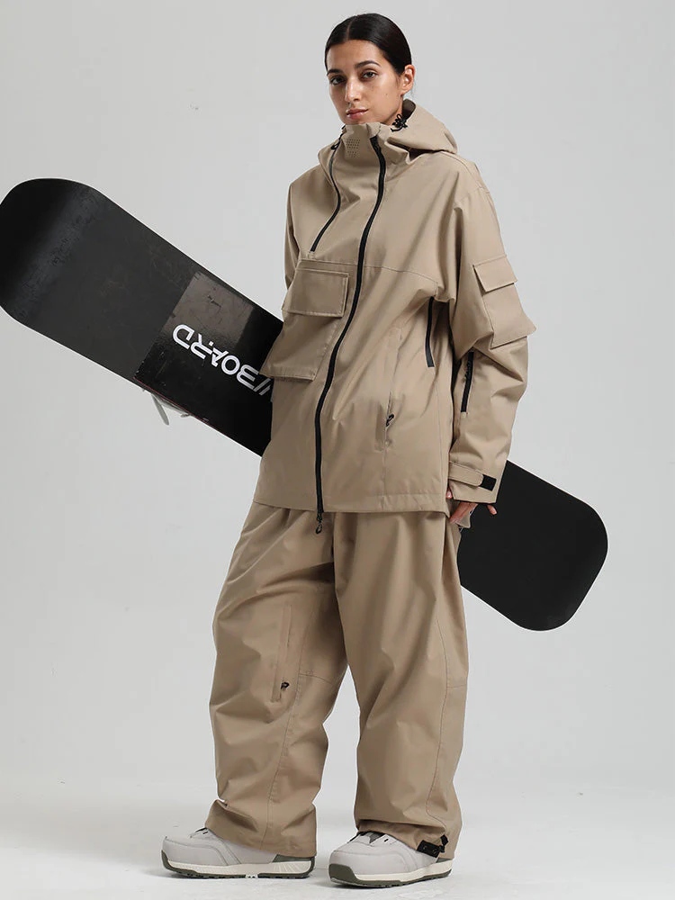 Women's Gsou Snow Terrain Flow FlexZip Hybrid Cargo Snowboard Suits - Image 23