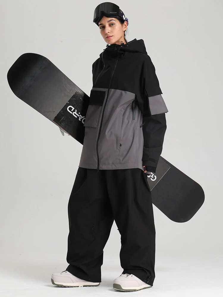 Women's Gsou Snow Terrain Flow FlexZip Hybrid Cargo Snowboard Suits - Image 9