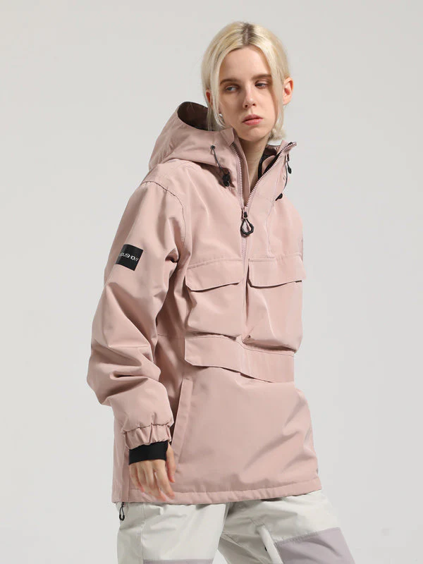 Women's Gsou Snow Winter Action Anorak Cargo Snowboard Jacket - Image 6