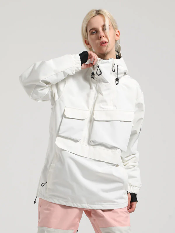 Women's Gsou Snow Winter Action Anorak Cargo Snowboard Jacket - Image 9