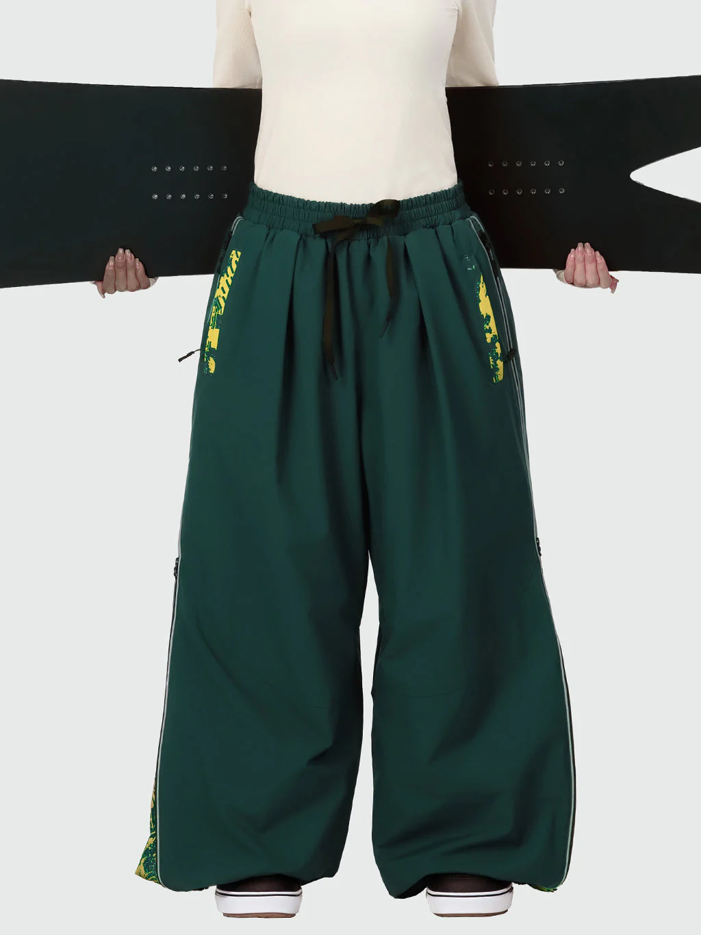 Women's Hyper Flux Side Zip Graffiti Panel Extra Baggy Freestyle Snow Pants - Image 14