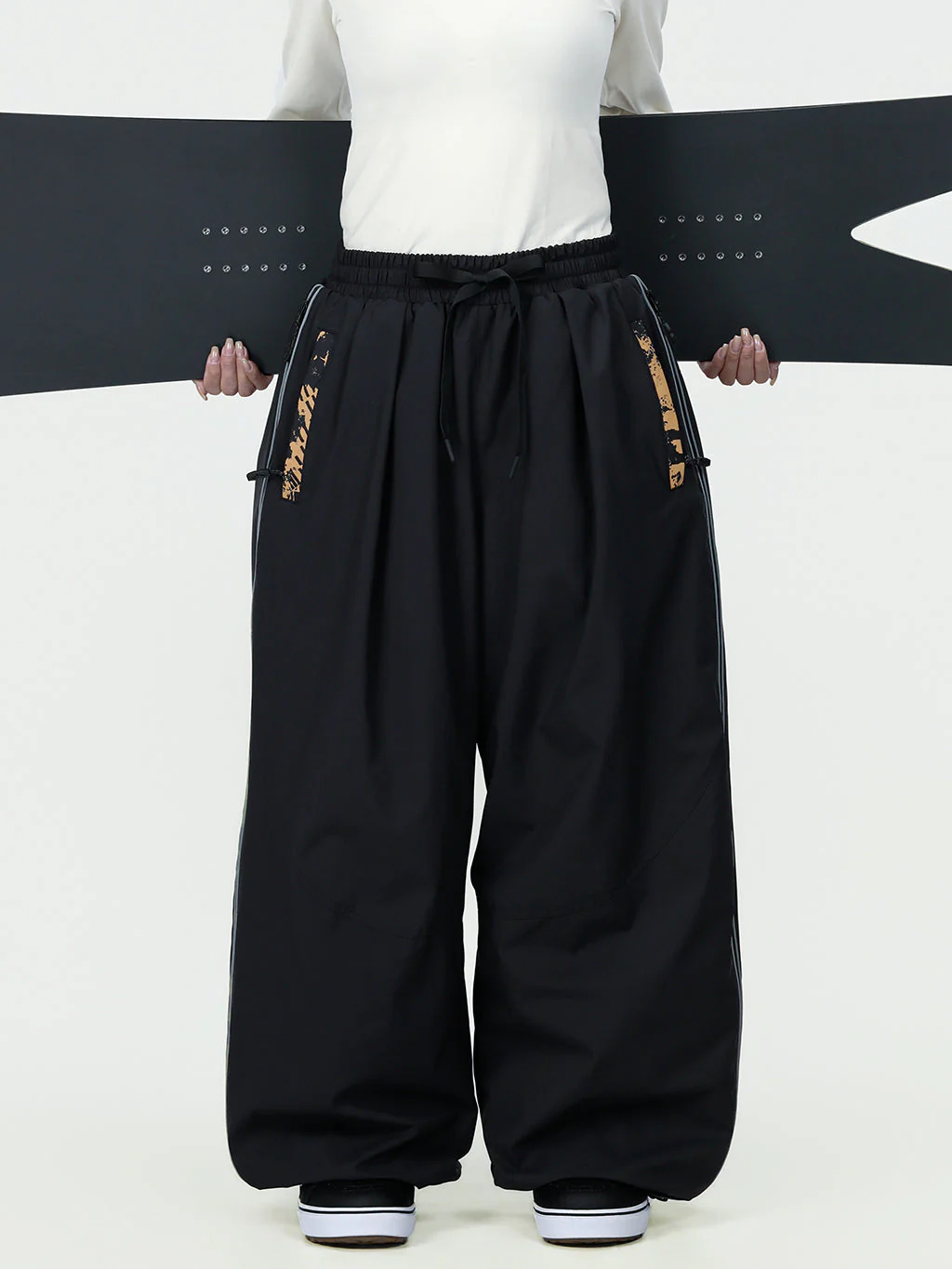 Women's Hyper Flux Side Zip Graffiti Panel Extra Baggy Freestyle Snow Pants - Image 2