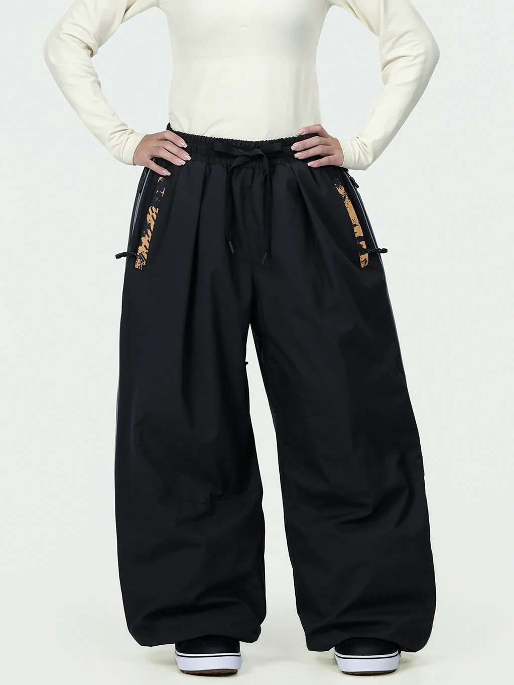 Women's Hyper Flux Side Zip Graffiti Panel Extra Baggy Freestyle Snow Pants - Image 3