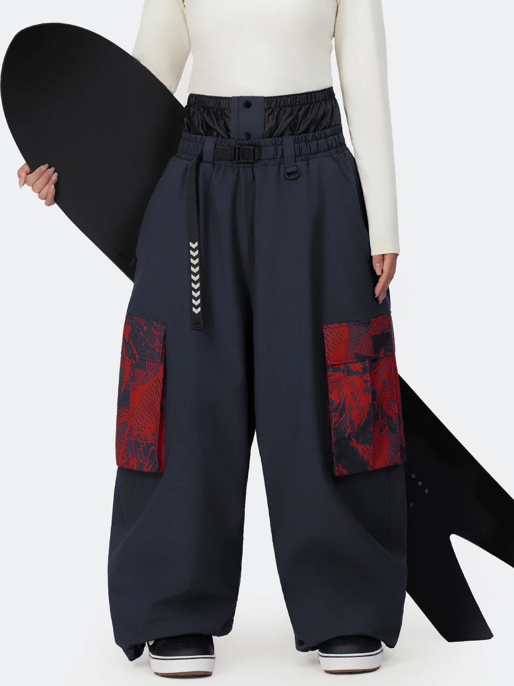 Women's Hyper Flux Urban Graffiti Freestyle Baggy Cargo Snowboard Pants - Park Rider - Image 17