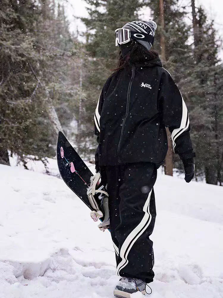 Women's John Snow Freestyle Side Panel Stripes Two Pieces Baggy Snowsuit - Image 4