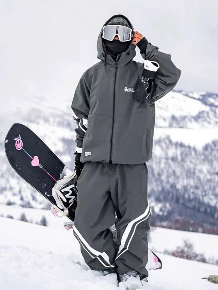 Women's John Snow Freestyle Side Panel Stripes Two Pieces Baggy Snowsuit - Image 6