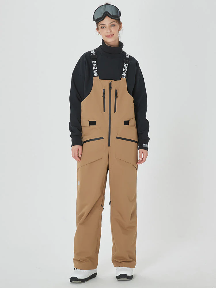 Women's Mountain Freerider Swag Cargo Snowboard Bib Overalls Baggy Snow Pants - Image 2