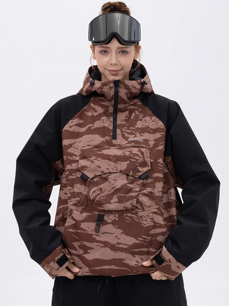 Women's Mountain Freestyle Cargo Pocket Bomber Camo Snowboard Jacket - Image 7
