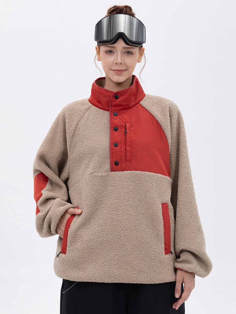 Women's Mountain-Ready Faux Sherpa Adventure Pullover Warm Fleece Sweater