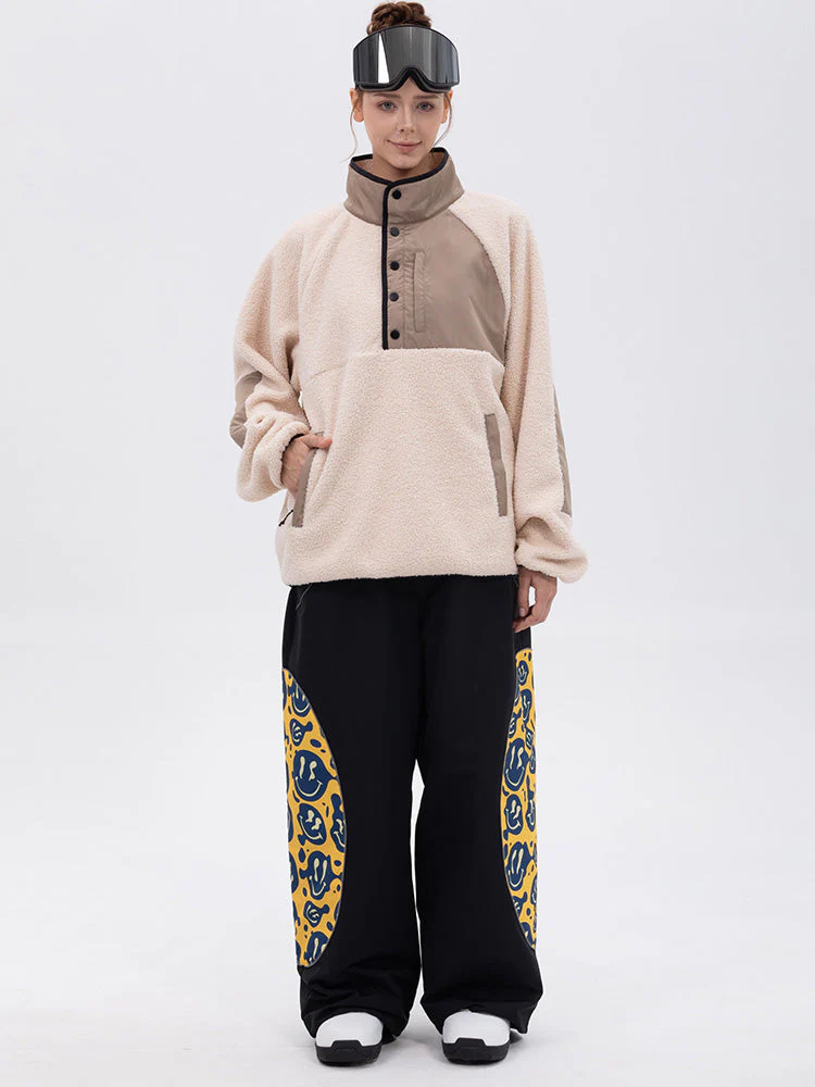 Women's Mountain-Ready Faux Sherpa Fleece Pullover & Swaggy Reflective Cargo Snow Pants - Image 5