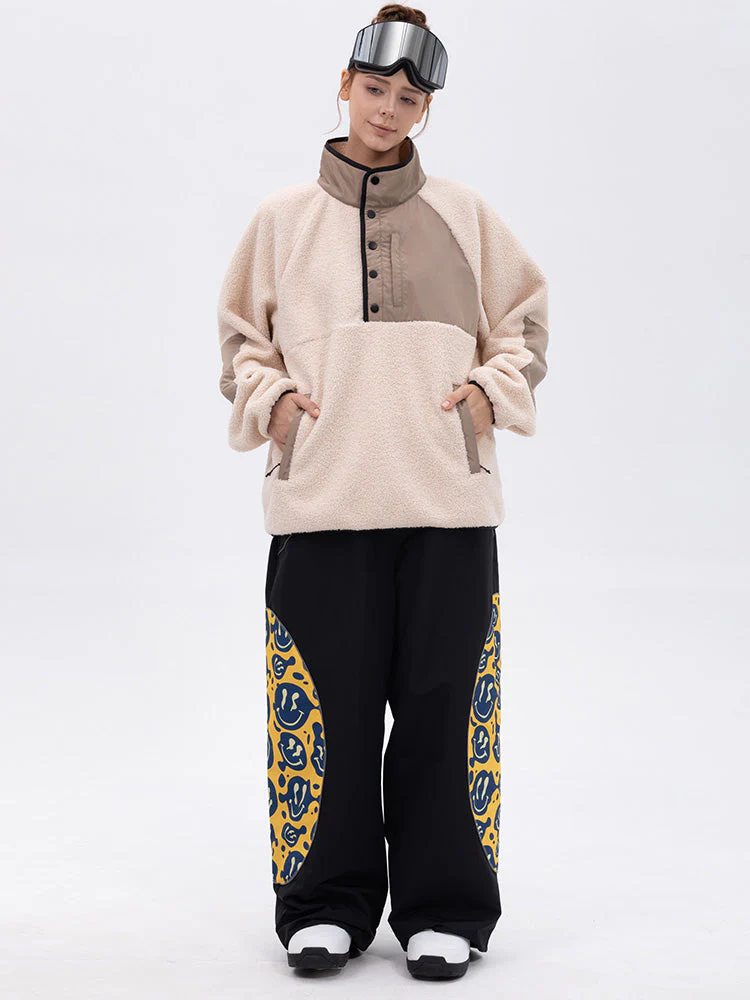 Women's Mountain-Ready Faux Sherpa Fleece Pullover & Swaggy Reflective Cargo Snow Pants - Image 6