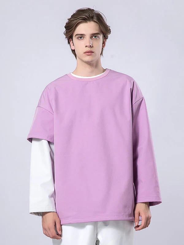 Women's Mutu Snow Fake Two Crew Neck Sweater - Image 2