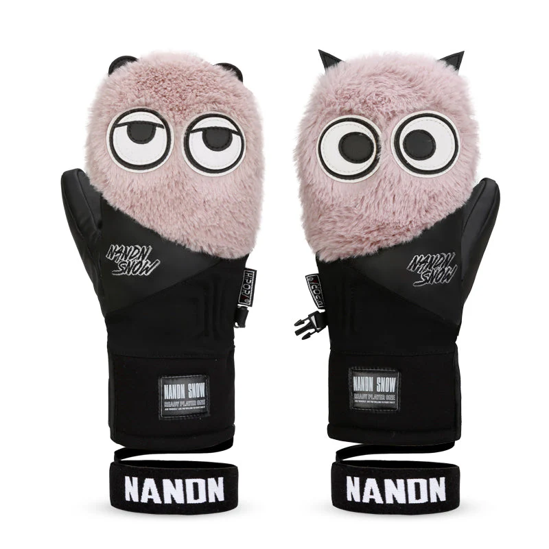 Women's Nandn Snow Mascot Furry Snowboard Gloves Winter Mittens - Image 2