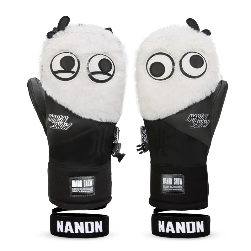 Women's Nandn Snow Mascot Furry Snowboard Gloves Winter Mittens - Image 3