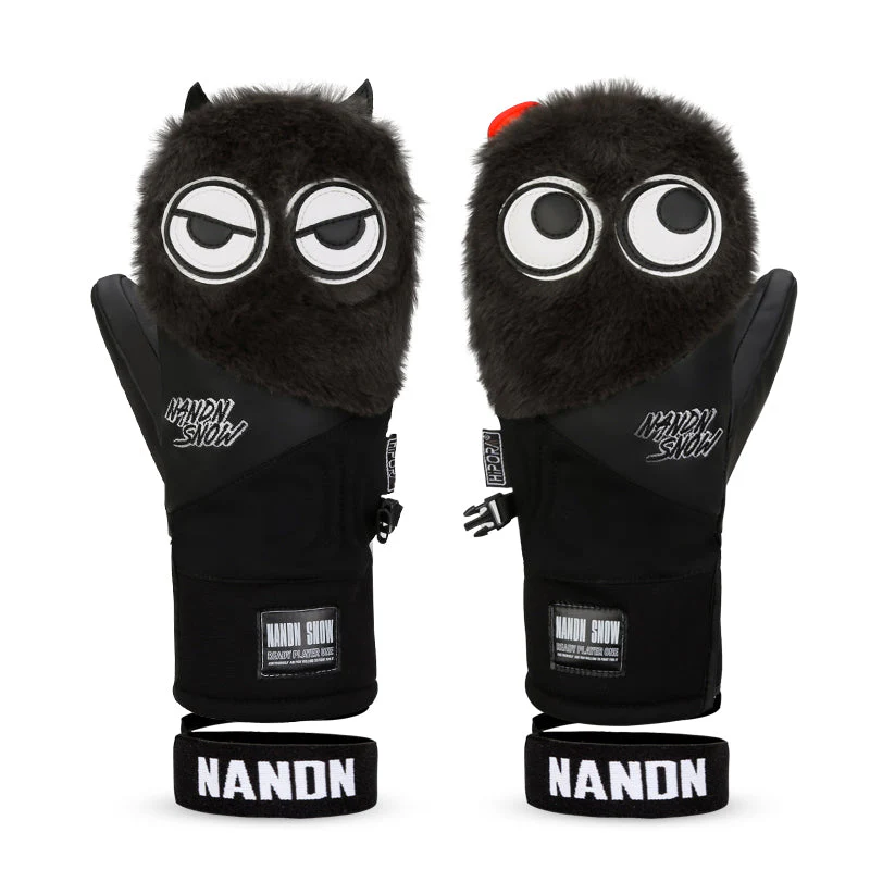 Women's Nandn Snow Mascot Furry Snowboard Gloves Winter Mittens - Image 5