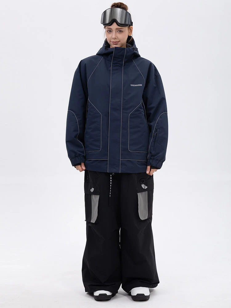 Women's NightRide Chill Reflective Snow Suit – Mountain Jacket & Baggy Cargo Pants Set - Image 10