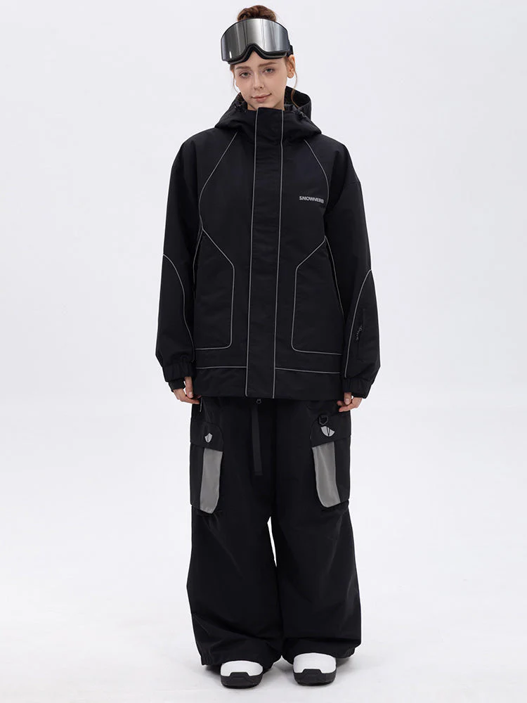 Women's NightRide Chill Reflective Snow Suit – Mountain Jacket & Baggy Cargo Pants Set - Image 3