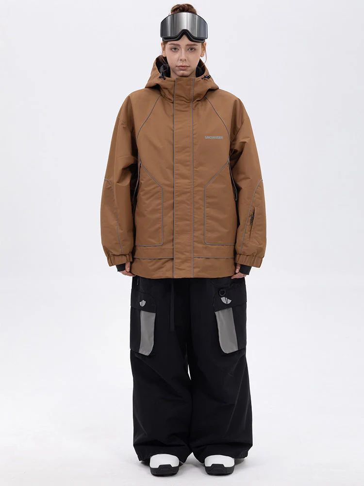 Women's NightRide Chill Reflective Snow Suit – Mountain Jacket & Baggy Cargo Pants Set - Image 6