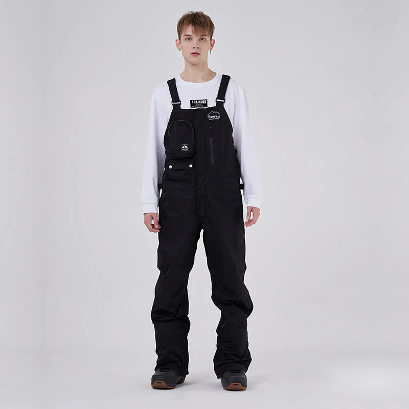 Women's RAWRWAR Ice Storm Pocket Solid Snow Bibs Pants - Image 4
