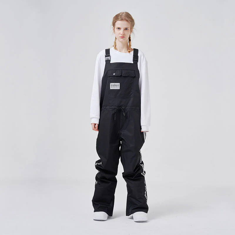 Women's RAWRWAR Winter Collective Large Pocket Stripe Snow Bibs Pants - Image 3