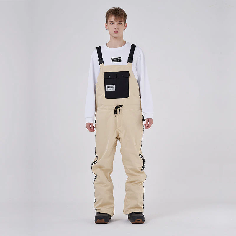 Women's RAWRWAR Winter Collective Large Pocket Stripe Snow Bibs Pants - Image 7