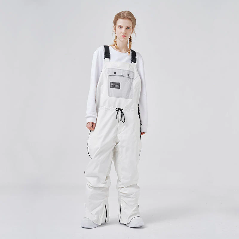 Women's RAWRWAR Winter Collective Large Pocket Stripe Snow Bibs Pants - Image 9