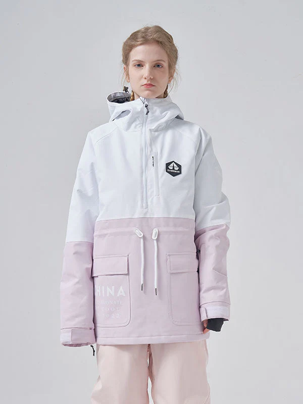 Women's RAWRWAR Winter Infinity Colorblock Parka Snow Jacket - Image 3