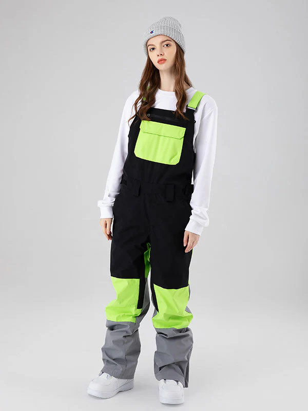 Women's Searipe Mountain Discover Colorblock Snow Pants Coverall Bibs - Image 12