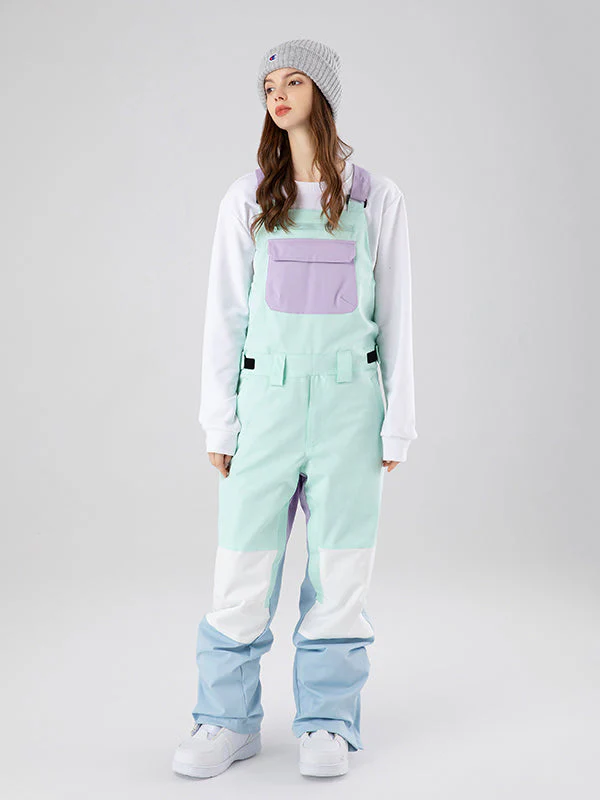 Women's Searipe Mountain Discover Colorblock Snow Pants Coverall Bibs - Image 2