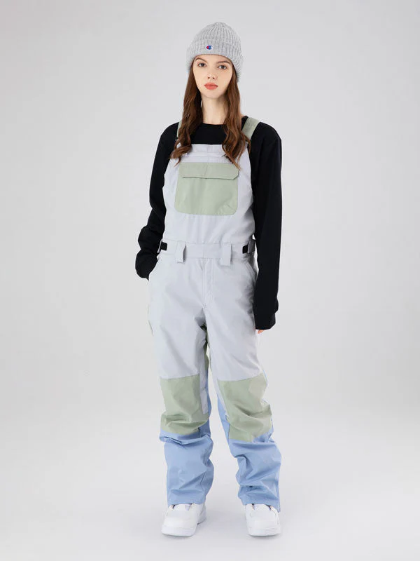 Women's Searipe Mountain Discover Colorblock Snow Pants Coverall Bibs - Image 4