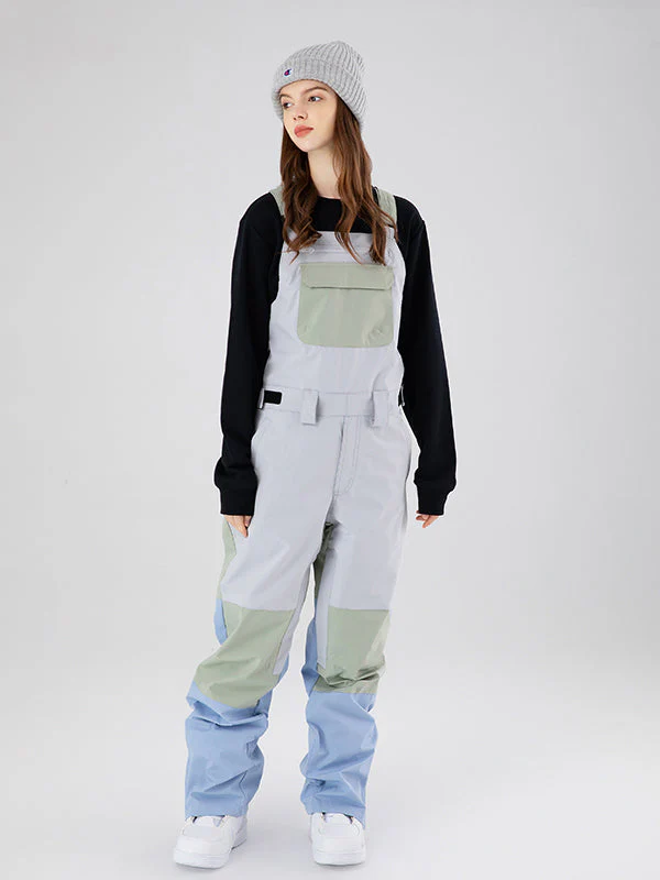 Women's Searipe Mountain Discover Colorblock Snow Pants Coverall Bibs - Image 5