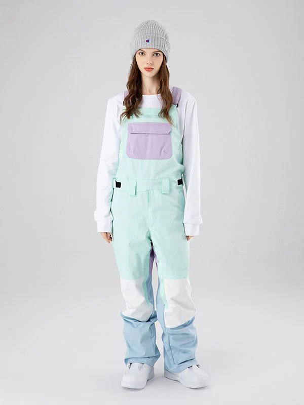 Women's Searipe Mountain Discover Colorblock Snowboard Pants Bibs - Image 9