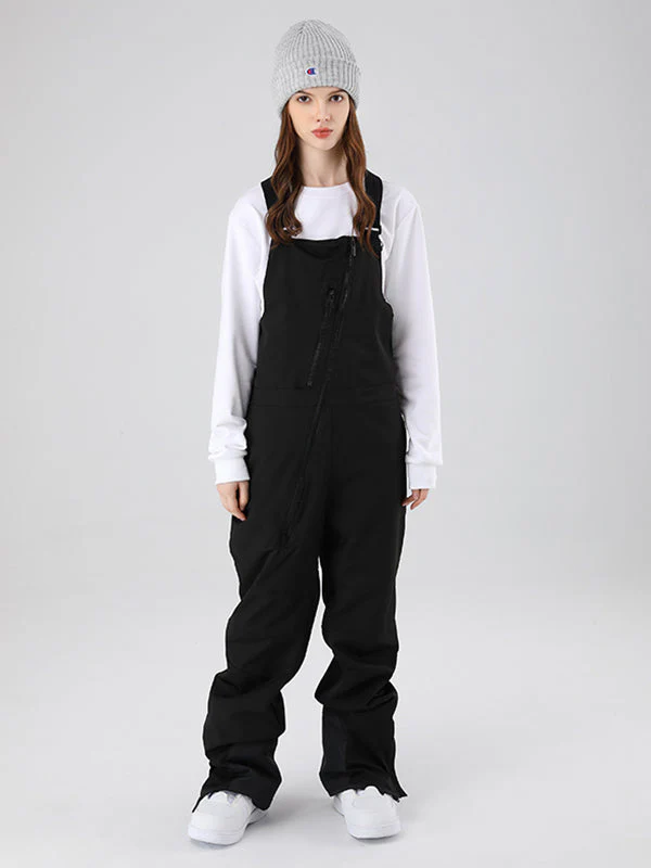 Women's Searipe Oblique Zipper Winter Crew Snow Pants Ski Bibs - Image 10