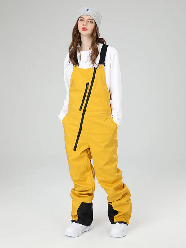 Women's Searipe Oblique Zipper Winter Crew Snow Pants Ski Bibs - Image 12