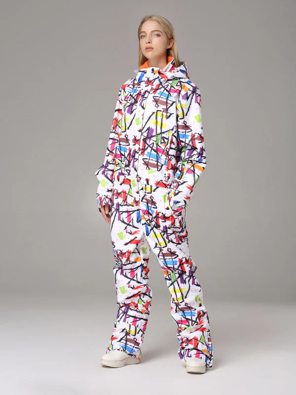 Women's Searipe One Piece Colorful Ski Suits Snow Jumpsuit - Image 8