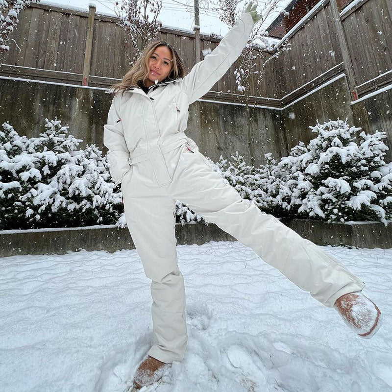 Women's Searipe One Piece Pink Ski Suits Winter Jumpsuit Snowsuits - Image 3