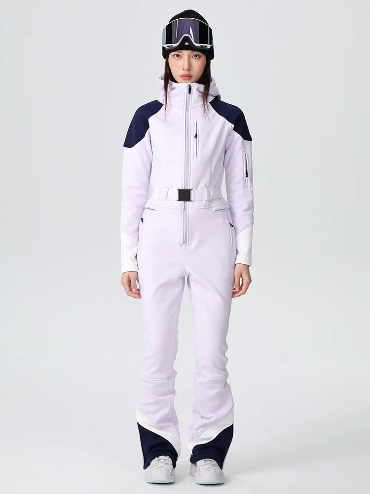 Women's Searipe Retro Vibe Elegant Stretch Flare Ski Jumpsuit - Image 2