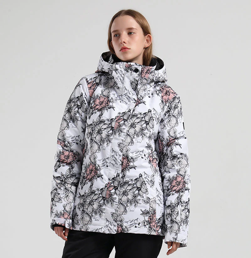 Women's SMN Mountain Freeze Colorful Print Waterproof Winter Snowboard Jacket - Image 10