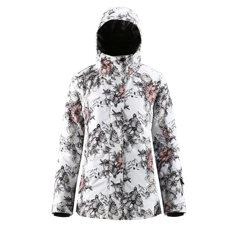 Women's SMN Mountain Freeze Colorful Print Waterproof Winter Snowboard Jacket - Image 11