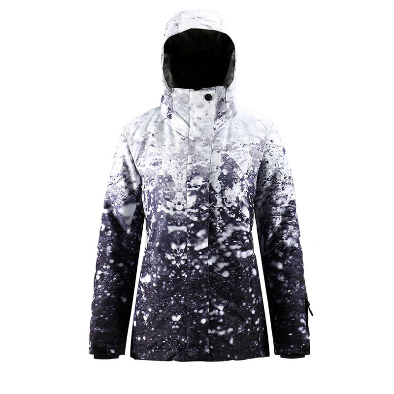 Women's SMN Mountain Freeze Colorful Print Waterproof Winter Snowboard Jacket - Image 2
