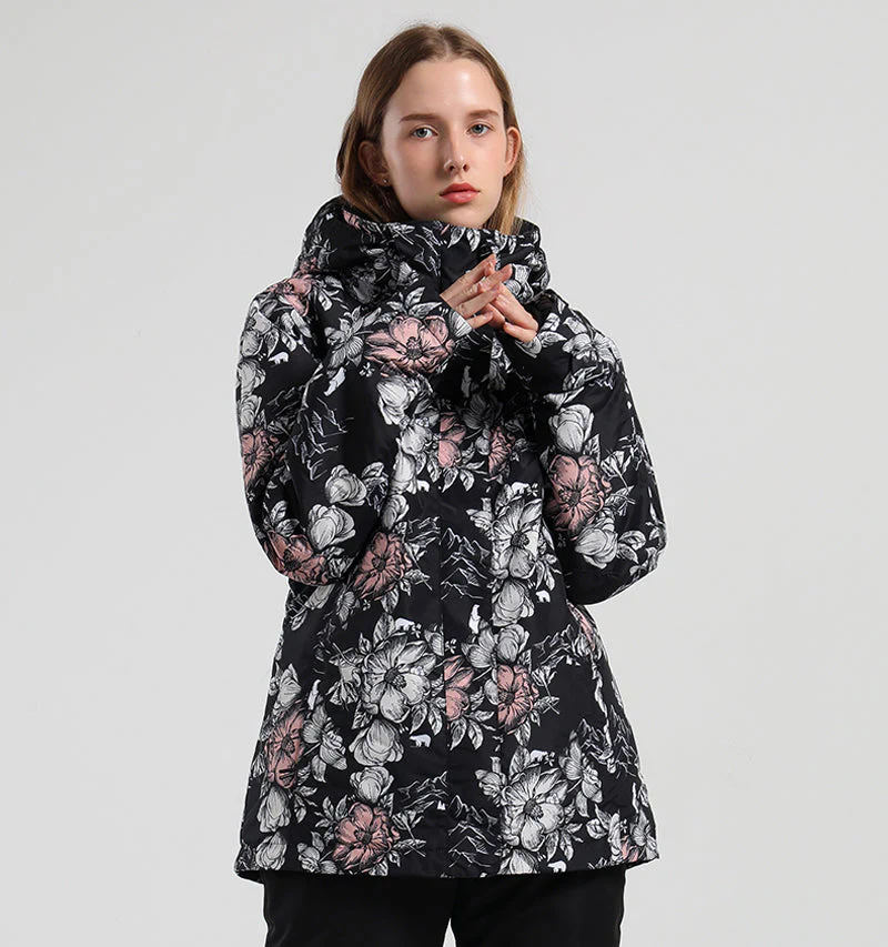 Women's SMN Mountain Freeze Colorful Print Waterproof Winter Snowboard Jacket - Image 7