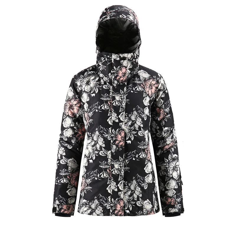 Women's SMN Mountain Freeze Colorful Print Waterproof Winter Snowboard Jacket - Image 8