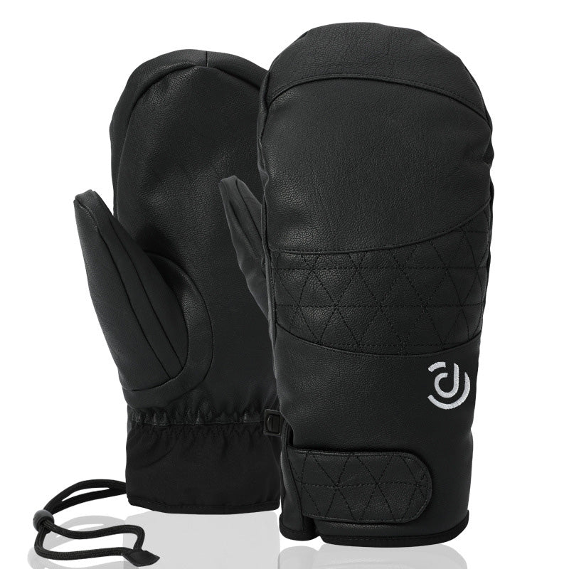 Women's SnowTrail Extreme Weather Thermal Leather Snow Mittens - Image 3