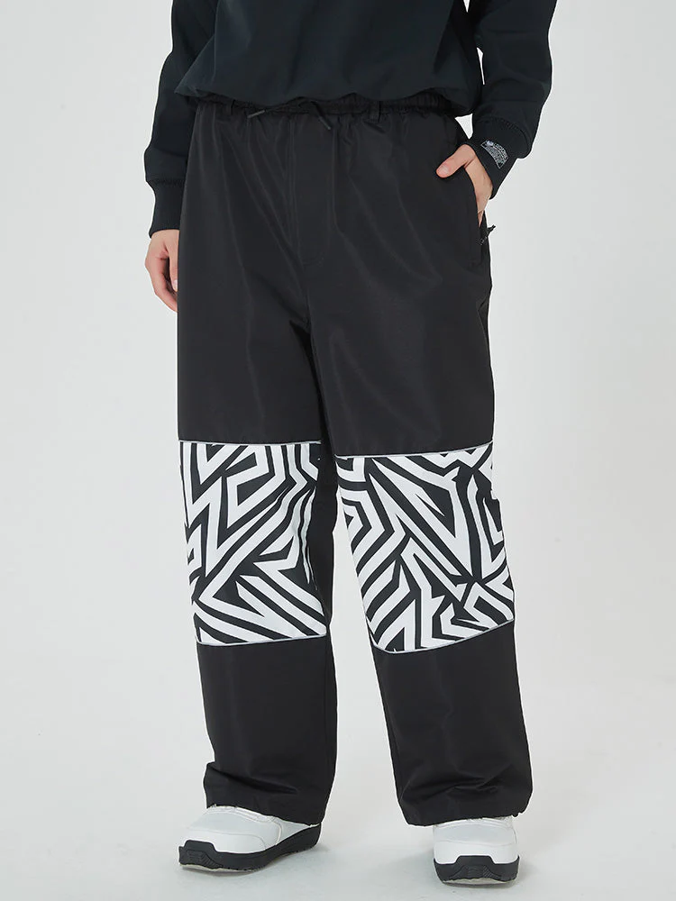 Women's Swaggy Knee Reflective Graphic Panel Cargo Snow Pants - Image 10