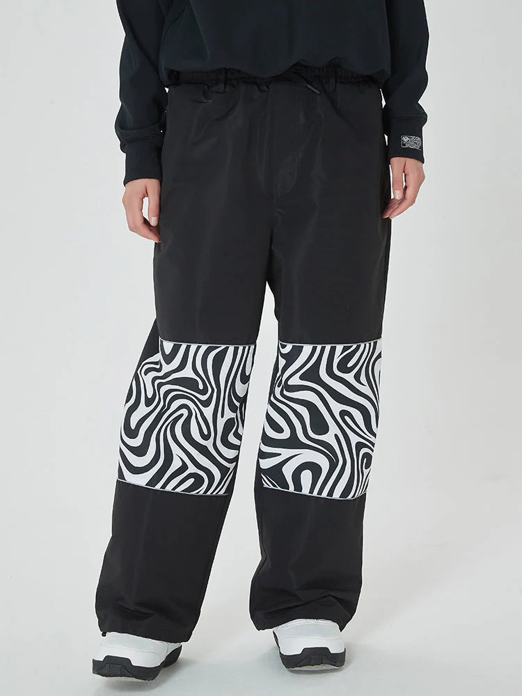 Women's Swaggy Knee Reflective Graphic Panel Cargo Snow Pants - Image 9
