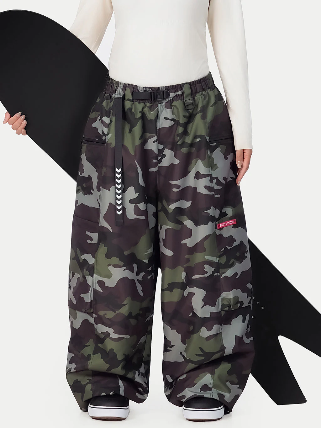 Women's Techline Durable Stretch Utility Cargo Snow Pants – Baggy Freestyle Fit - Image 6